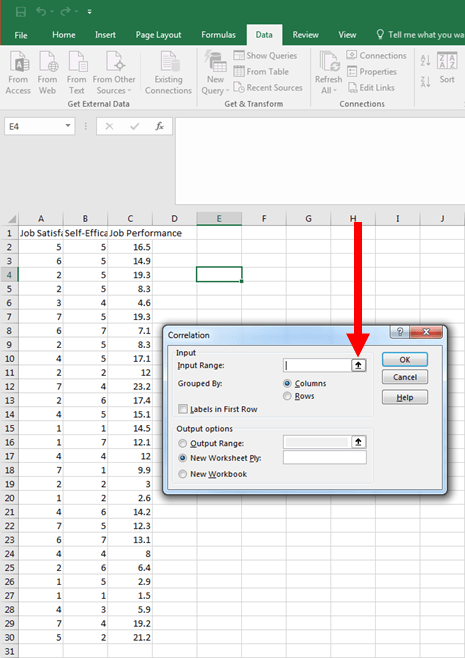 Correlation in Excel 4