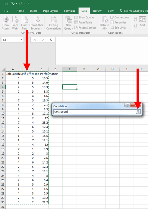 Correlation in Excel 5