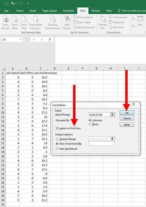 Correlation in Excel 6