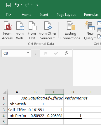 Correlation in Excel 7