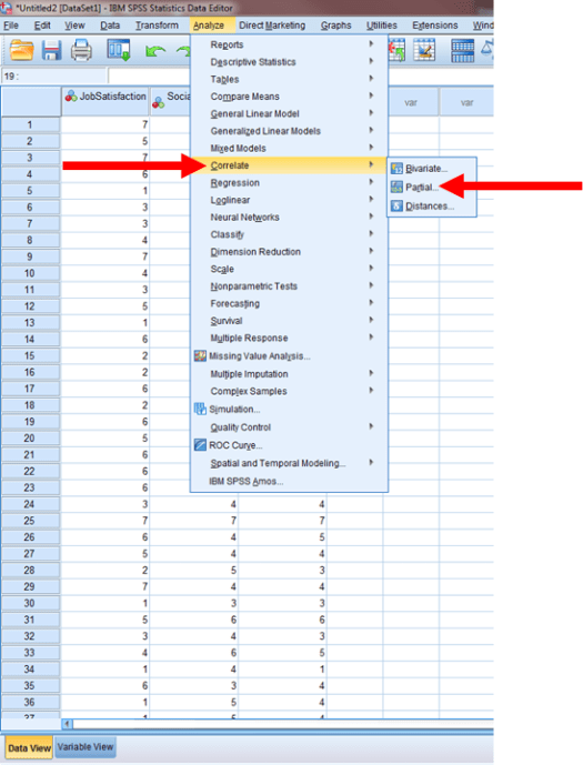 Partial Correlation in SPSS 3