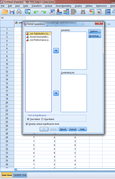 Partial Correlation in SPSS 4