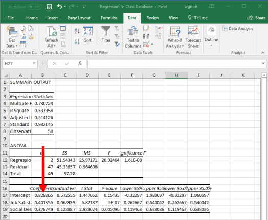 Regression in Excel 11