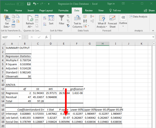 Regression in Excel 14