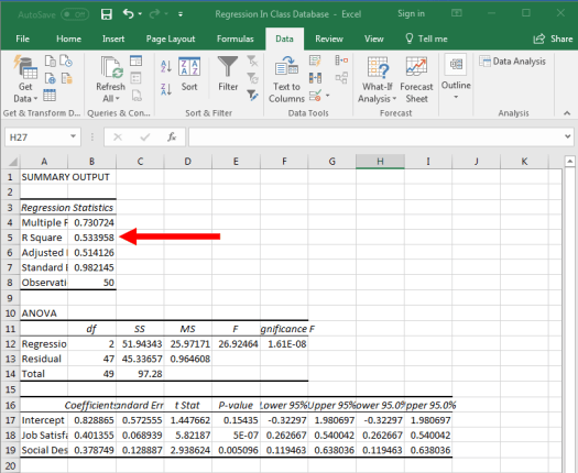 Regression in Excel 16