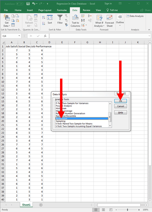 Regression in Excel 4