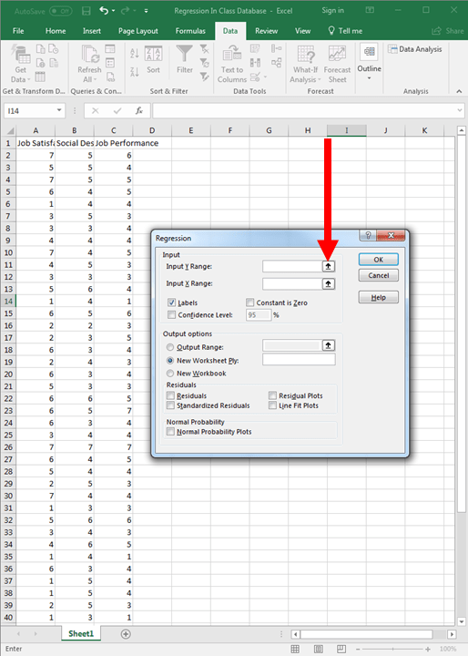 Regression in Excel 5