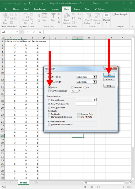 Regression in Excel 9
