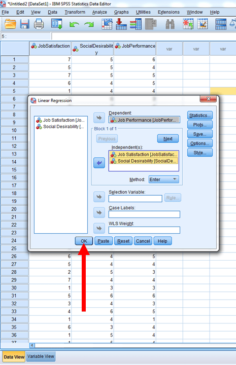 Regression in SPSS 7