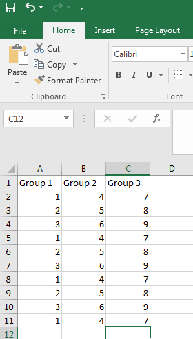 ANOVA in Excel 1