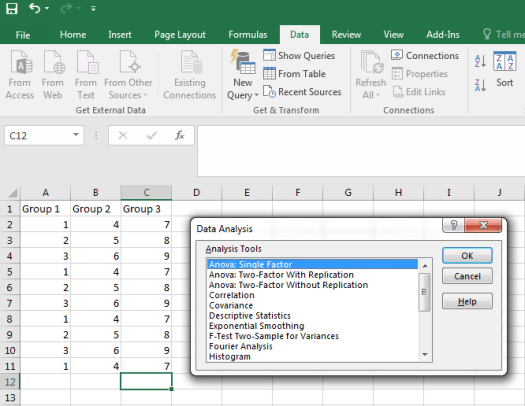 ANOVA in Excel 3