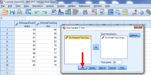 One-Sample T-Test in SPSS 10