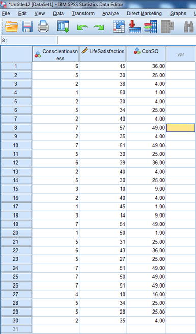 Quadratic Regression in SPSS 6