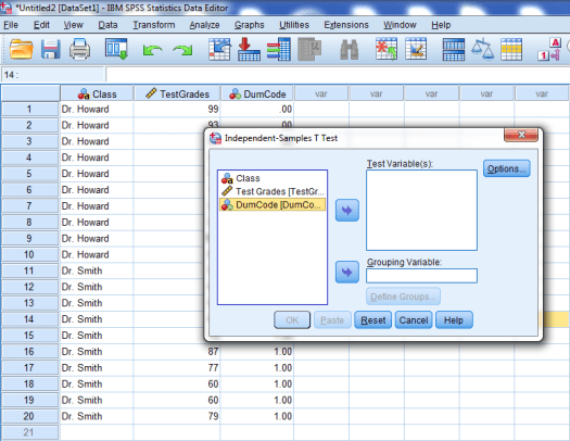 Two-Sample T-Test in SPSS 15