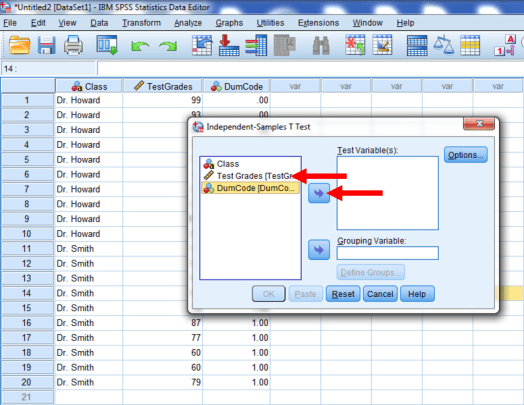 Two-Sample T-Test in SPSS 15b
