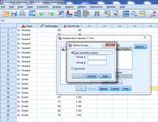 Two-Sample T-Test in SPSS 18