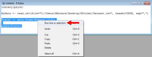 Cronbachs Alpha in R 9