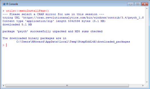 Installing Packages in R 4