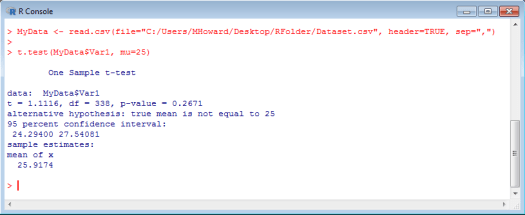 One-Sample T-Test in R 5