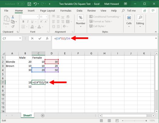 chi square test of independence in excel - two variable chi square in excel - picture 7
