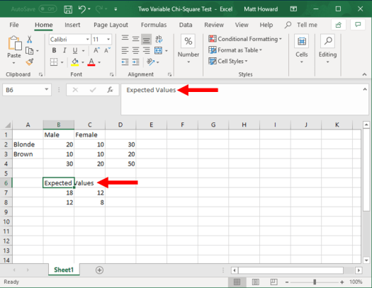 chi square test of independence in excel - two variable chi square in excel - picture 9