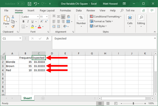 one variable chi square in excel - picture 3