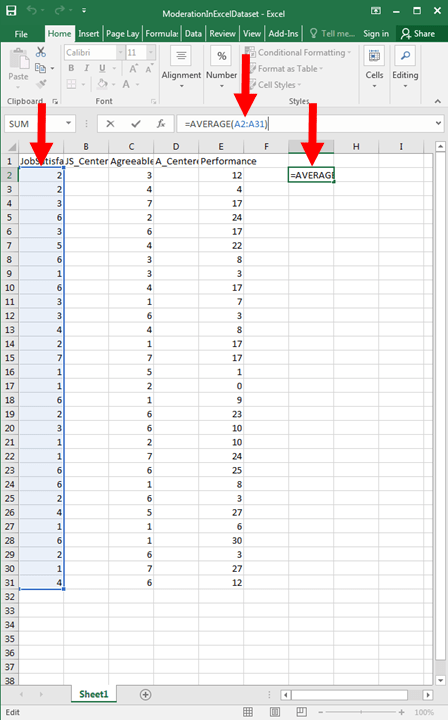 Moderation with Regression in Excel 4