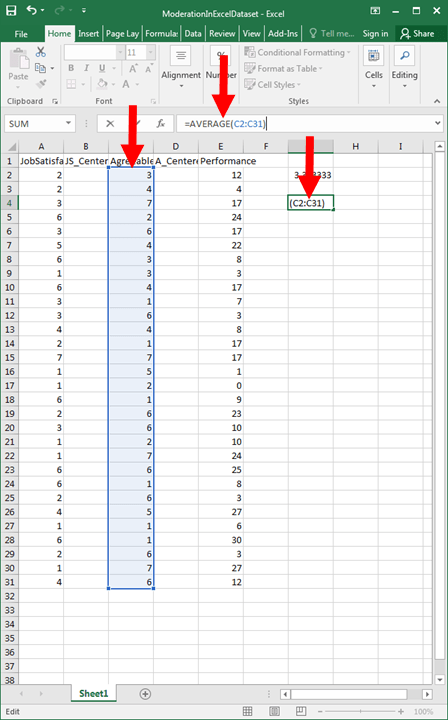 Moderation with Regression in Excel 5