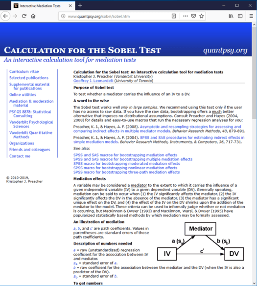 Mediation with Regression in Excel - Sobel Test 22