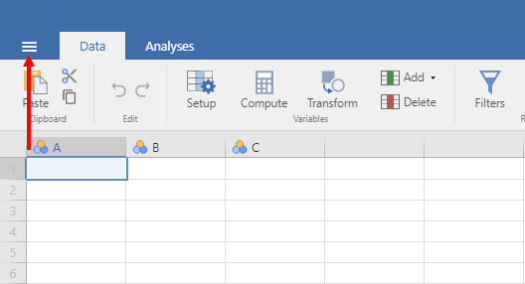Opening Data in Jamovi 5