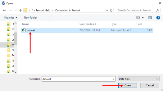 Opening Data in Jamovi 7