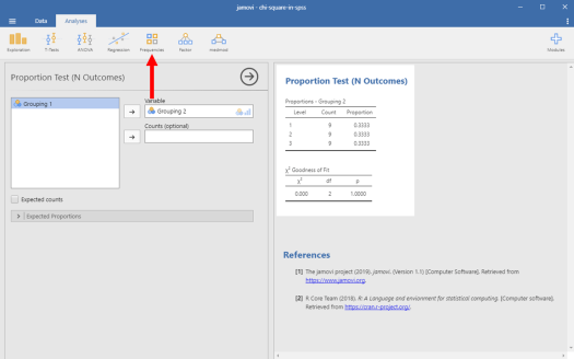 Chi-Square in Jamovi 10