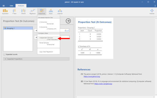 Chi-Square in Jamovi 11