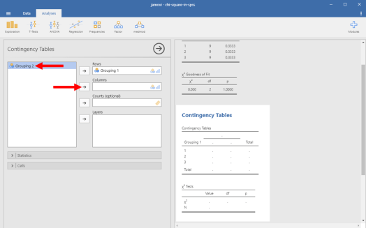 Chi-Square in Jamovi 14