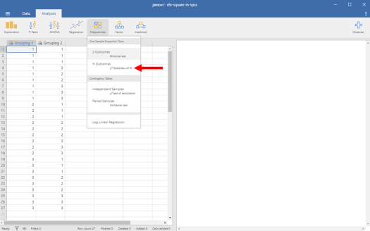 Chi-Square in Jamovi 3