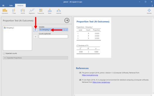 Chi-Square in Jamovi 7