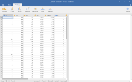 Cronbach's Alpha in Jamovi 1