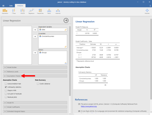 Dummy-Coded Regression in Jamovi 11
