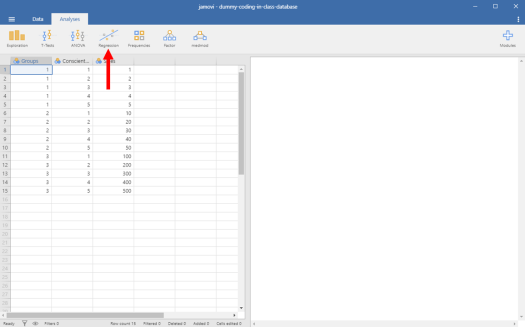 Dummy-Coded Regression in Jamovi 2