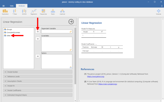 Dummy-Coded Regression in Jamovi 5