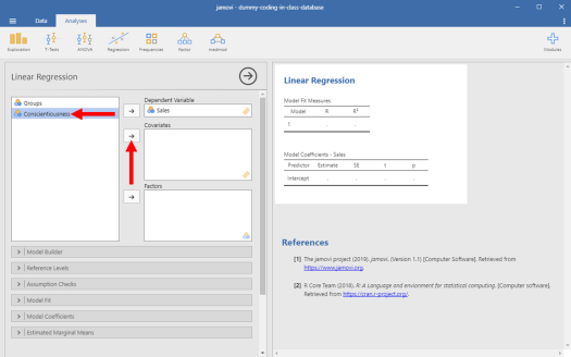 Dummy-Coded Regression in Jamovi 6