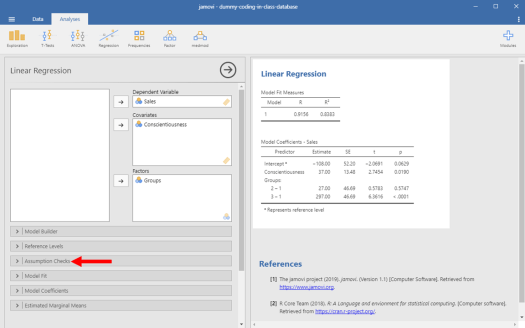 Dummy-Coded Regression in Jamovi 9