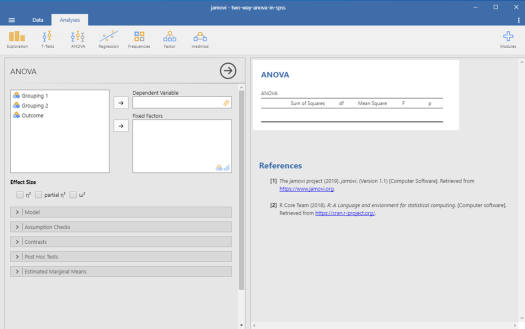 Two-Way ANOVA in Jamovi 4