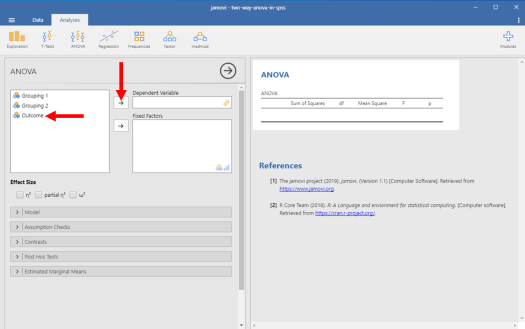 Two-Way ANOVA in Jamovi 5