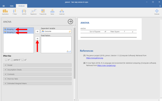 Two-Way ANOVA in Jamovi 6