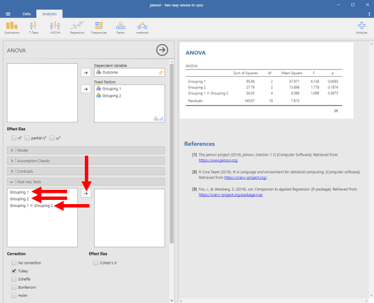 Two-Way ANOVA in Jamovi 9
