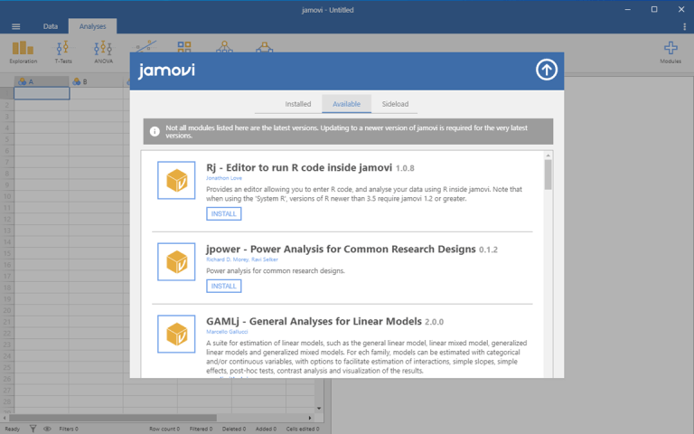 Installing Modules in Jamovi – Dr. Matt C. Howard